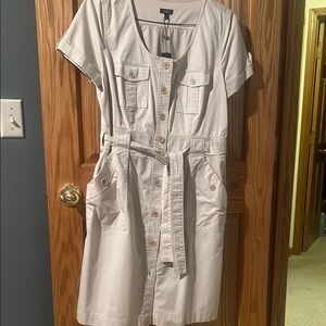 Talbots Cream Button-Front Dress